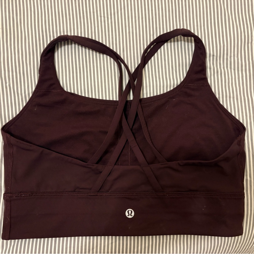 lululemon Energy Longline Bra, Medium Support, B-D Cups, Dark Plum